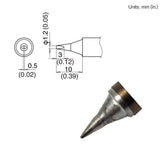 HAKKO T22-D12 Chisel Solder Tip for FM-2030 Iron, 10mm x 1.2mm