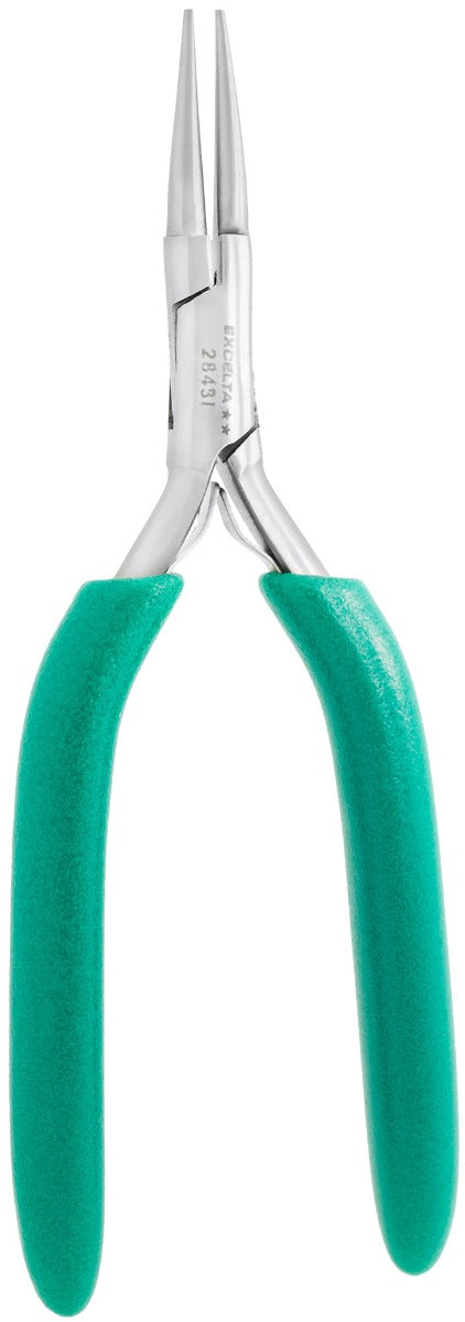 Excelta 2843L Stainless Steel Round Nose Plier, 6"