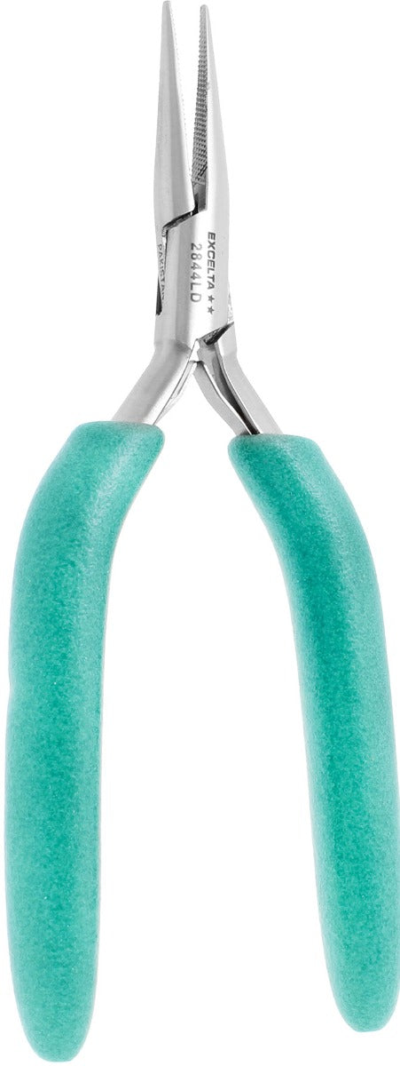Excelta 2844LD Stainless Steel Chain Nose Plier Box Joint Serrated Jaws, 6