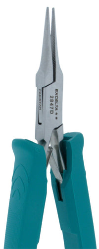 Excelta 2847D Stainless Steel Needle Nose Plier with Serrated Jaw, 5"