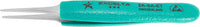 Excelta 2A-SA-ET ESD-Safe Ergo-Tweez Cushion Grip Tweezers With Tapered Tips, 3 Star, 5-1/4"