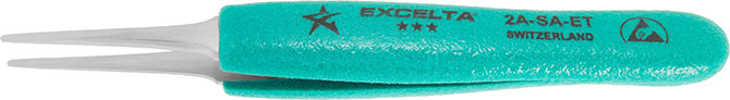 Excelta 2A-SA-ET ESD-Safe Ergo-Tweez Cushion Grip Tweezers With Tapered Tips, 3 Star, 5-1/4"