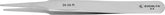Excelta 2A-SA-PI 2 Star Stainless Steel Anti-magnetic Tweezer with Straight Tapered Flat Round Tip, 4-3/4"