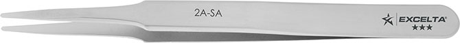 Excelta 2A-SA Neverust Stainless Steel Anti-Magnetic Tweezers, 3 Star, 4-3/4"