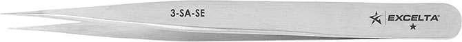 Excelta 3-SA-SE Stainless Steel Anti-magnetic Tweezers, 4-3/4"