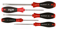 Wiha 30295 SoftFinish Slotted/Phillips Screwdriver, 5 Piece Set