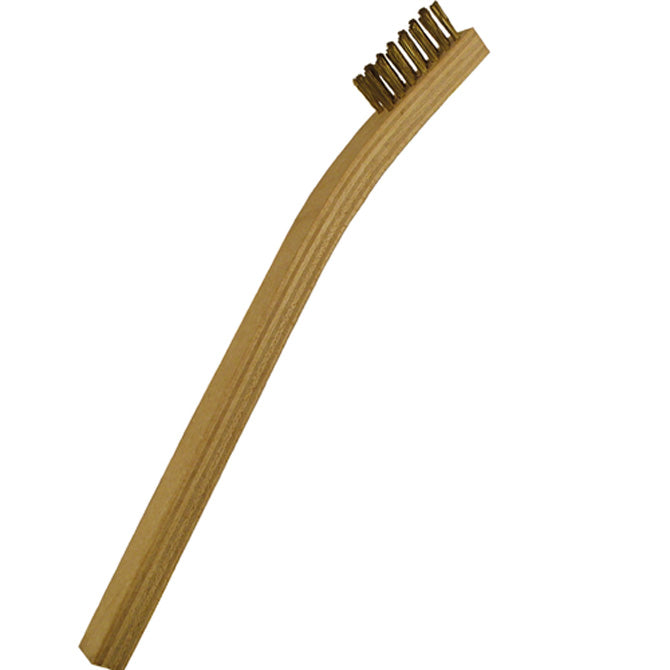 Gordon Brush 30B Scratch Brush with 1-3/8" Brass Bristles & a Plywood Handle, 7-3/4" Long
