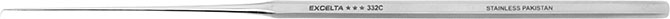 Excelta 332C 6.5" Stainless Steel 25 Degree Angle Probe - 1 Mil Tip