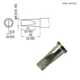 HAKKO T22-D45 Chisel Solder Tip for FM-2030 Iron, 15mm x 4.5mm