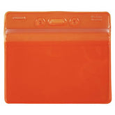 Menda 35094 Horizontal Badge Holder with Zipper, Orange, 3-7/8in x 2-5/8in