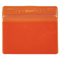 Menda 35094 Horizontal Badge Holder with Zipper, Orange, 3-7/8in x 2-5/8in