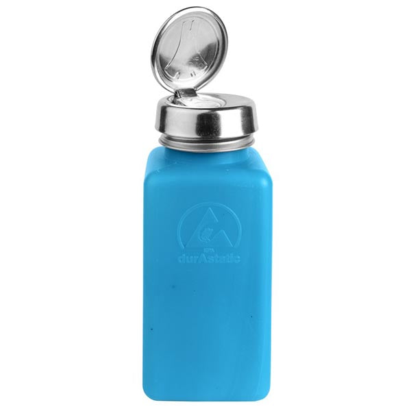 Menda 35284 Dissipative HDPE Blue durAstatic Solvent Dispenser Bottle With One-Touch Pump Lid, 8 oz