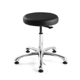 Bevco 3550E-V-BLKV Upholstered ESD Vinyl Stool, 5-Star Polished Aluminum Base