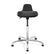 Bevco 3555 Sit Stand with Black Polyurethane Seat, 27 Polished Aluminum Base and Mushroom Glides [22-32 Height Adj, 300lb Cap]