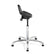 Bevco 3555 Sit Stand with Black Polyurethane Seat, 27 Polished Aluminum Base and Mushroom Glides [22-32 Height Adj, 300lb Cap]
