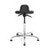 Bevco 3555 Sit Stand with Black Polyurethane Seat, 27 Polished Aluminum Base and Mushroom Glides [22-32 Height Adj, 300lb Cap]