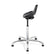 Bevco 3555 Sit Stand with Black Polyurethane Seat, 27 Polished Aluminum Base and Mushroom Glides [22-32 Height Adj, 300lb Cap]