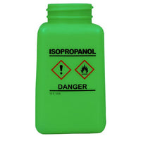 Menda 35737 DurAstatic Dissipative HDPE Green Square Bottle, GHS Label with "Isopropanol", 6 oz