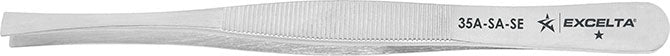 Excelta 35A-SA-SE Anti-Magnetic Stainless Steel Tweezer with Broad Tip, 4-3/4"