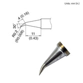 Hakko T22-J02 30° Bent Conical Soldering Tip for FM-2030, 0.2mm x 11mm