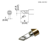 Hakko T30-KU 45° Micro Knife Soldering Tip for FM-2032, 1.8mm x 6mm