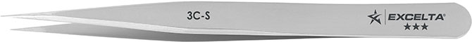Excelta 3C-S Stainless Steel Anti-magnatic Straight Tweezers, 4.25"