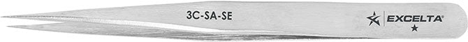 Excelta 3C-SA-SE Stainless Steel Anti-magnetic Tweezers, 4.25"