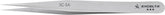 Excelta 3C-SA 3 Star Anti-Magnetic Stainless Steel Tweezer With Very Fine Point Tip, 4-1/4"