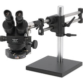 O.C White TKSZ-LV2 ESD-Safe Stereo-Zoom Binocular Microscope with Dual Arm Base & Dimmable LED Ring Light