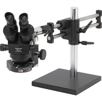 O.C White TKSZ-LV2 ESD-Safe Stereo-Zoom Binocular Microscope with Dual Arm Base & Dimmable LED Ring Light