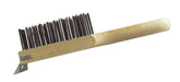 Gordon Brush 484CSC Carbon Steel/Flat Wood Back with Scraper Brush, 4" x 10"