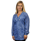 Techwear VOJ-23C-M ESD-Safe Traditional V-Neck Jacket in OFX-100 Material with Cuffs, Medium