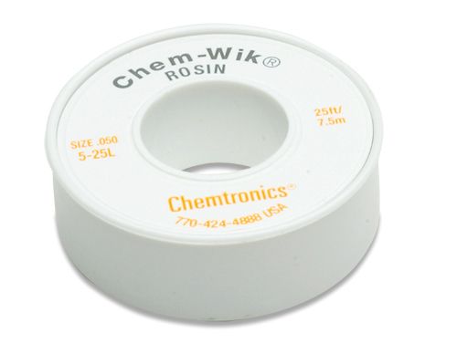 Chemtronics 5-25L Chem-Wik Rosin Desoldering Braid 25' YELLOW
