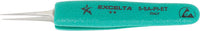 Excelta 5-SA-PI-ET ESD-Safe Cushion Grip Tweezers With Straight Ultra Fine Tips, 2 Star, 4-3/4"