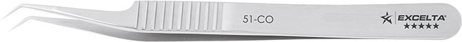 Excelta 51-CO Cobaltima Tweezers With Oblique Micro-Fine Tips, 5 Star, 4-1/2"