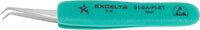 Excelta 51-SA-PI-ET ESD-Safe Ergo-Tweez Cushion Grip Tweezers With Angled Very Fine Tips, 2 Star, 5"