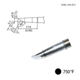 Hakko T31-02BC28 60° Bevel Soldering Tip for FX-100, 2.8mm x 17.6mm