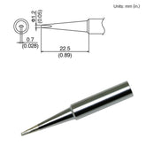 HAKKO T18-DL12 Long Chisel Solder Tip for FX-8801 Iron, 1.20mm