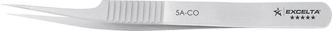 Excelta 5A-CO Tweezer - Offset Ultra Fine - Five Star 4.5" Cobaltima Cobalt taper
