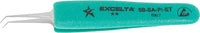 Excelta 5B-SA-PI-ET Tweezer - Bent Ultra Fine - Two Star 4.25" Stainless/Anti-Magnetic Taper With ESD Safe Ergonomic Grips
