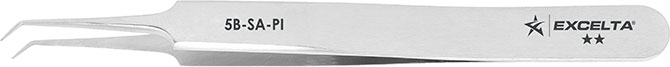 Excelta 5B-SA-PI Stainless Steel Anti-Magnetic Tweezer with Bent Ultra Fine Point Tip