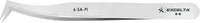 Excelta 6-SA-PI Stainless Steel Anti-magnetic Tweezers with Sharp Flat Angled Tips, 2 Star, 4-1/2"