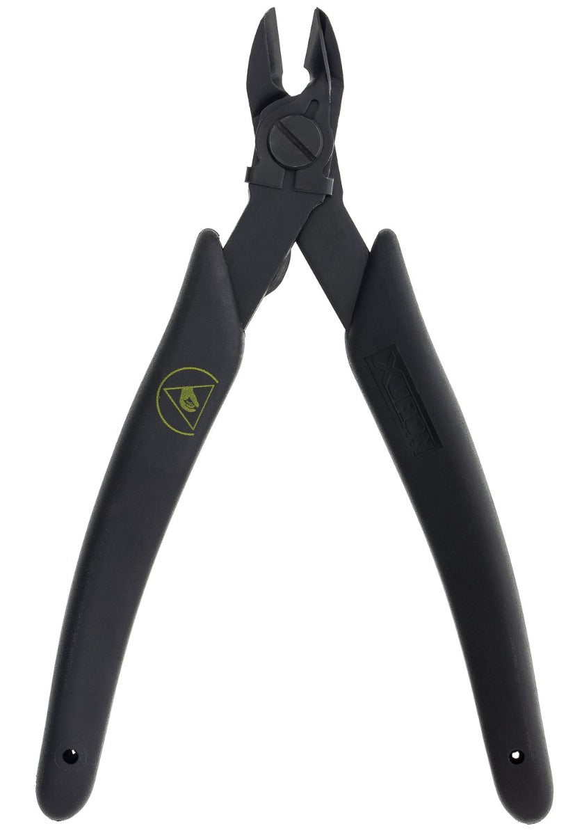 Xuron 9100ASF Oval-Head Micro-Shear Flush Cutter with ESD Safe Grips & Lead Retainer