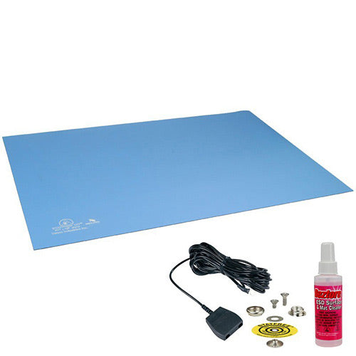 Desco 66323 Blue Statfree UC2 Dissipative Dual Layer Rubber Mat Kit