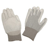 Desco 68128 Dissipative Nylon X-Large Gloves with Polyurethane Coating and Grey Cuff