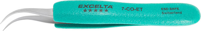 Excelta 7-CO-ET Cobaltima ESD-Safe Anti-Magnetic Ergo-Tweez Cushion Grip 5-Star Tweezers