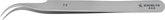 Excelta 7-S High Precision Curved Stainless Steel Tweezer, 4-1/2"