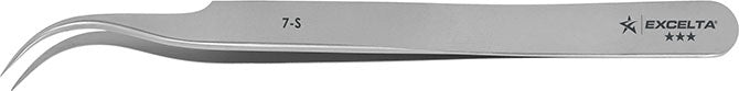 Excelta 7-S High Precision Curved Stainless Steel Tweezer, 4-1/2"