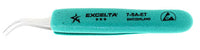 Excelta 7-SA-ET Neverust ESD-Safe Ergo-Tweez Cushion Grip Tweezers With Curved Very Fine Tips, 3 Star, 5"