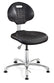 Bevco 7050E-CARD5S ESD Polyurethane Chair, Black, Polished Aluminum Base, Hard Floor Casters, 15.5"–20.5", Everlast Series